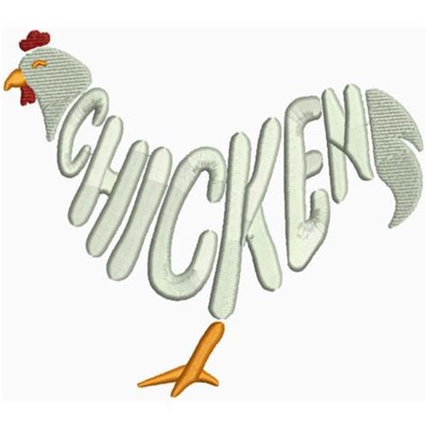 Chicken Word Art - 4x4 - Products - SWAK Embroidery