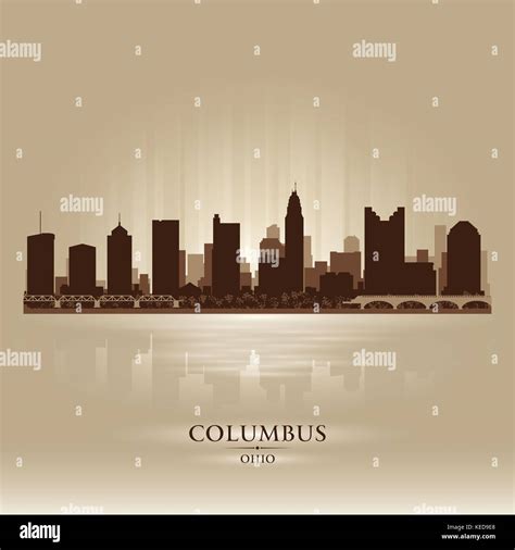 Columbus Ohio city skyline silhouette. Vector illustration Stock Vector ...