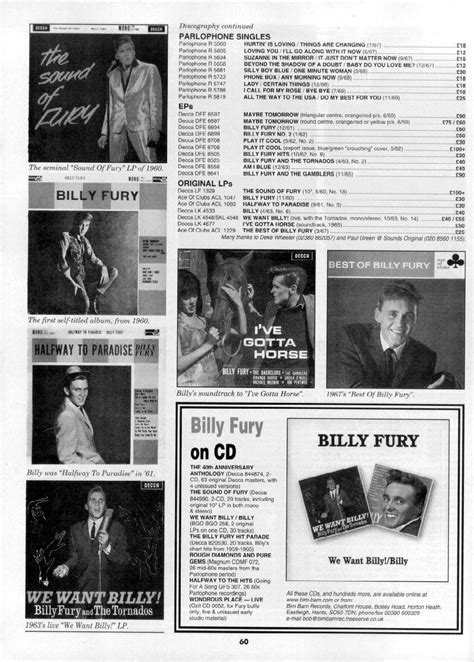 Billy Fury Articles