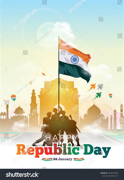 Vector Illustration Indian Army Parade On Stock Vector (Royalty Free ...