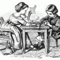 Vintage Drawings of People Doing Arts & Crafts