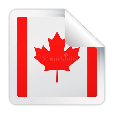 Canada Flag Vector Square Flat Icon Stock Illustration - Illustration ...