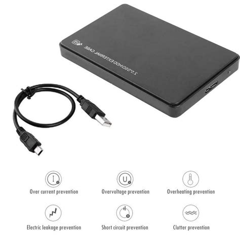 Simyoung 2.5" Inch Black Sata USB 2.0 Hard Drive HDD Enclosure External ...