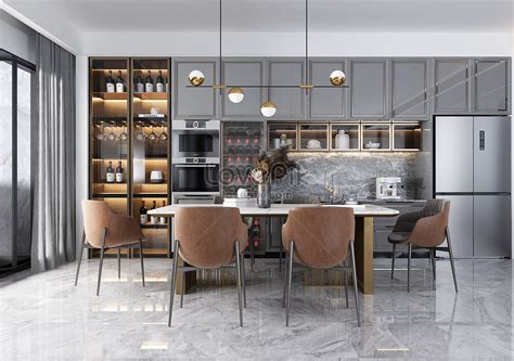 Modern minimalist restaurant kitchen space design creative image_picture free download 401900774 ...