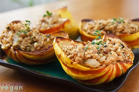 Sweet Dumpling Squash Stuffed with Lemon-Herb Rice