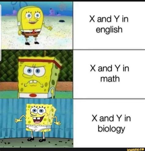 X and Y in english X and Y in X and Y in biology - iFunny :) in 2020 | Funny instagram memes ...