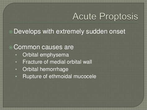 Causes of proptosis