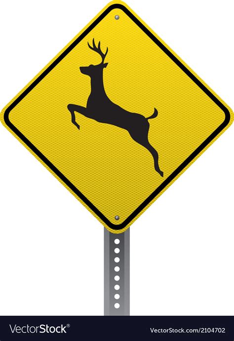 Deer crossing sign Royalty Free Vector Image - VectorStock