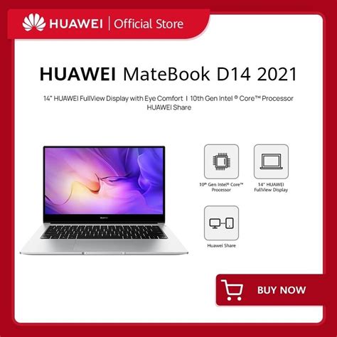 HUAWEI MateBook D14 2021 I5 10th Gen/8GB/512GB SSD/Win 10H/ NVDIA MX250 Laptop (Free BackPack ...