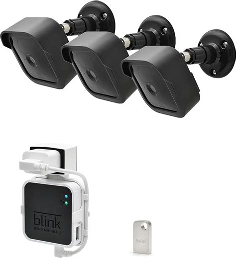 Aobelieve Accessories Bundle Kit for Blink Outdoor Camera System, 3-Pack Black Wall Mounting ...