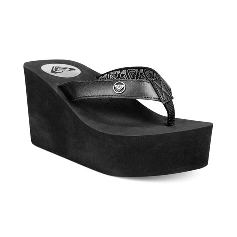 Lyst - Roxy Palika Platform Wedge Flip Flops in Brown