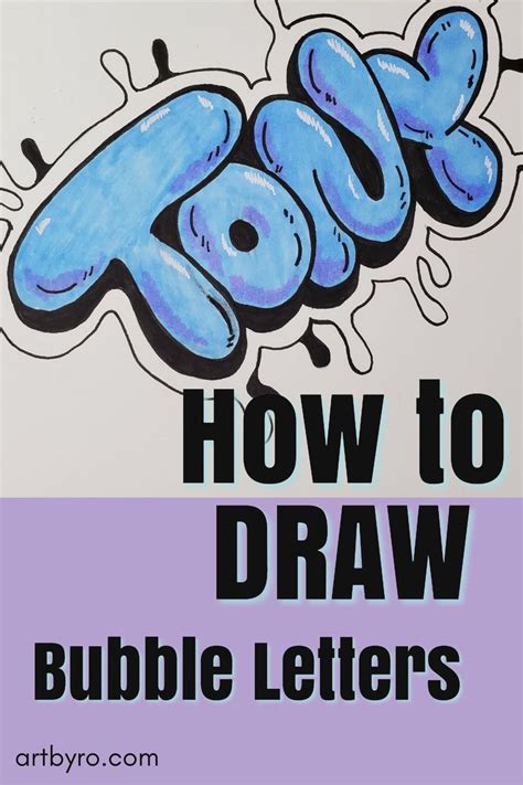 How to Draw Bubble Letters Art Tutorial for Beginners | Bubble drawing, Bubble letters, Lettering