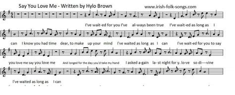 Say You Love Me Lyrics Chords And Sheet Music - Irish folk songs