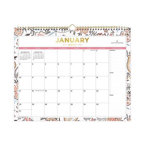 Staples.com: 2021 Blue Sky 12" x 15" Wall Calendar, Day Designer Anne, Multicolor (130272) with ...