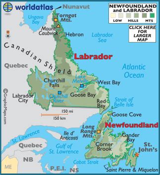 Newfoundland Map / Geography of Newfoundland / Map of Newfoundland - Worldatlas.com