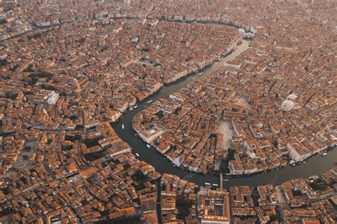 Panoramic aerial view of the Grand Canal, Venice, Italy - Stock Image ...