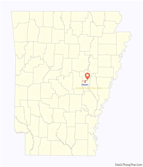 Map of Hazen city, Arkansas - Thong Thai Real