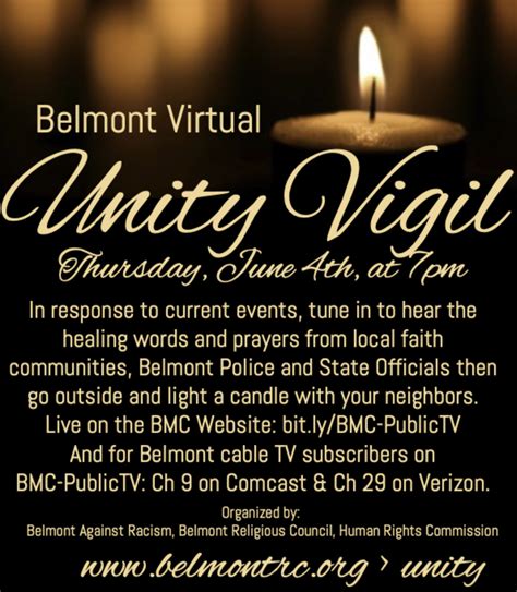 Virtual Candlelight Vigil On Thursday, June 4 In Response To George ...