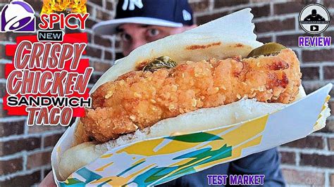 Taco Bell® SPICY Crispy Chicken Sandwich Taco Review! 🔥🐔🥪🌮 | theendorsement - YouTube