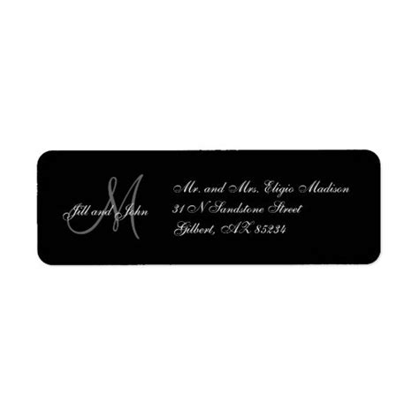 Monogram Wedding Invitation Return Address Labels | Zazzle