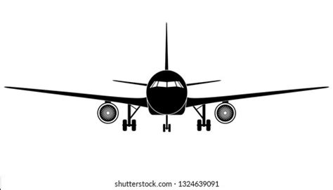 Jet Airplane Icon Front View Stock Vector (Royalty Free) 1324639091 ...