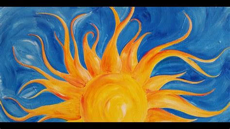 #LoveSpringArt Sunshine Step by Step Acrylic Painting on Canvas for Beginners - YouTube | Sun ...