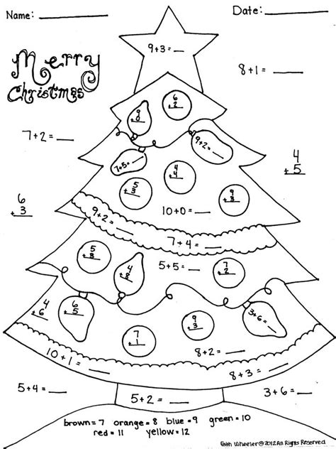 1st Grade Math Christmas Coloring Worksheets - William Hopper's Addition Worksheets