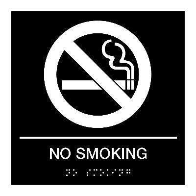 No Smoking - Graphic Braille Signs | Emedco