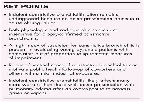 Occupational causes of constrictive bronchiolitis : Current Opinion in Allergy and Clinical ...