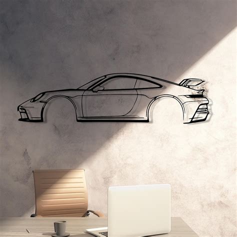 Porsche 911 GT3 Silhouette Metal Wall Art | Etsy