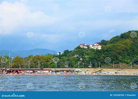 The Beaches of Sochi and the Spurs of the Caucasus Mountains in ...