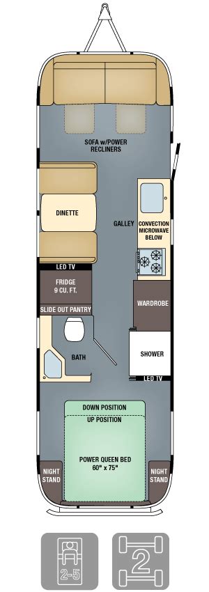 Floorplans | Classic | Travel Trailers | Airstream | Travel trailer floor plans, Airstream ...