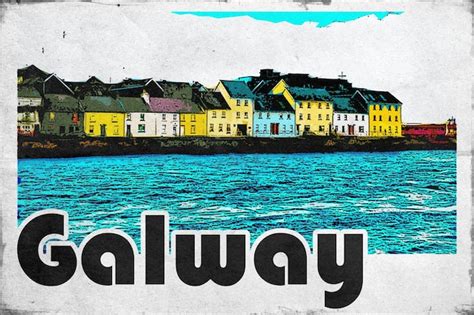 Premium Photo | Galway vintage travel postcard