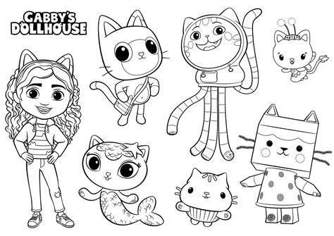 Gabby's Dollhouse Coloring Pages Printable for Free Download