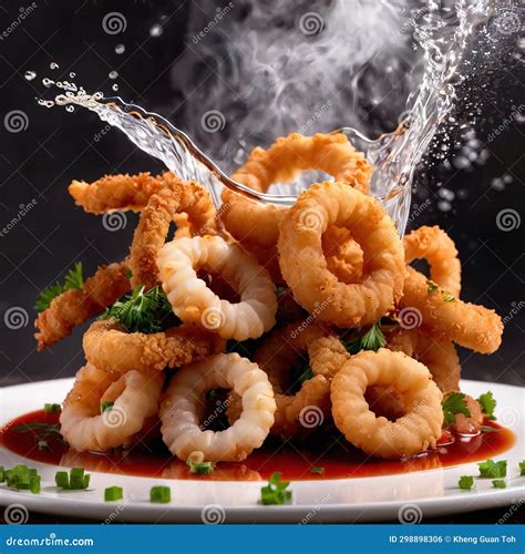 Deep Fried Battered Squid Rings Calamari Stock Illustration ...