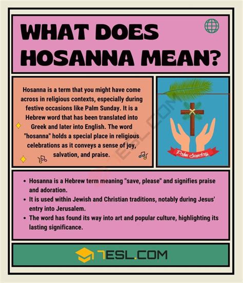 Hosanna Meaning, Origin and Examples • 7ESL