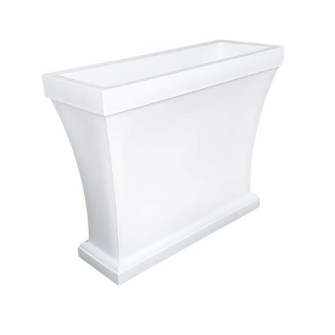 Mayne Self-Watering Bordeaux 40 in. White Plastic Trough Planter-8890-W - The Home Depot