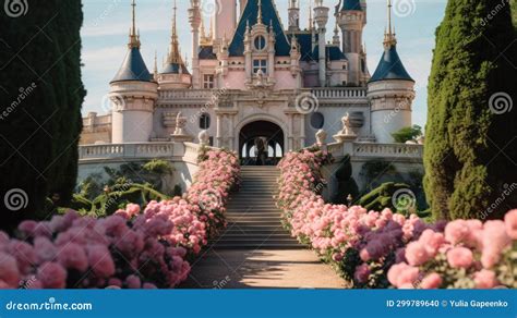 He Exterior of a Pink Princess Castle Reveals Intricate Details and ...