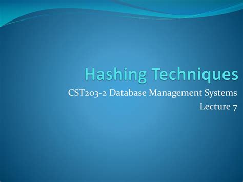 PPT - Hashing Techniques PowerPoint Presentation, free download - ID:746622