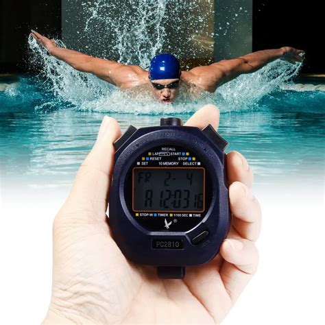 Professional Sports Stop Watch Brand PC2810 2 Rows 10 Memories Stopwatch Digital Running Timer ...