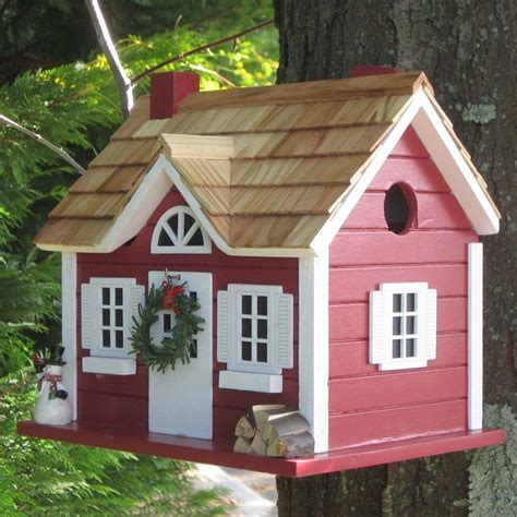 Home Bazaar 8-in W x 10.25-in H x 10-in D Red Bird House at Lowes.com