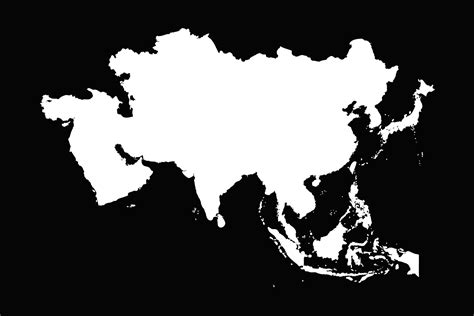 Simple Asia Map Isolated on Black Background 25844815 Vector Art at ...