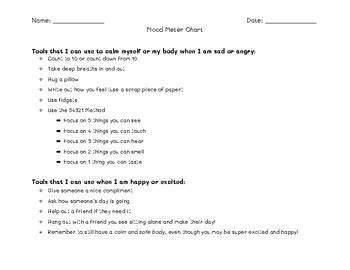 Mood Meter Chart by Allison Shannen Classroom Materials | TPT