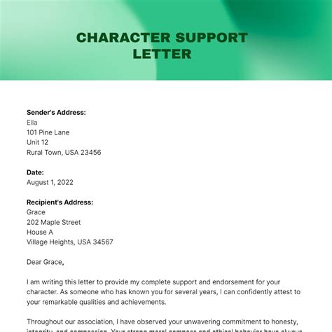 Character Reference Letter Template For Court Child Custody - Infoupdate.org