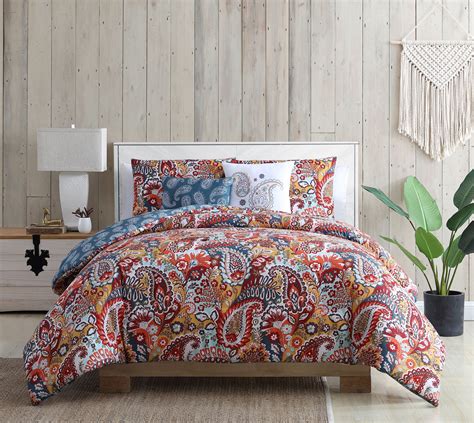 Paisley Comforter Sets Queen / 7-Piece Gold Rust Red Beige Brown Chenille Damask Paisley ...