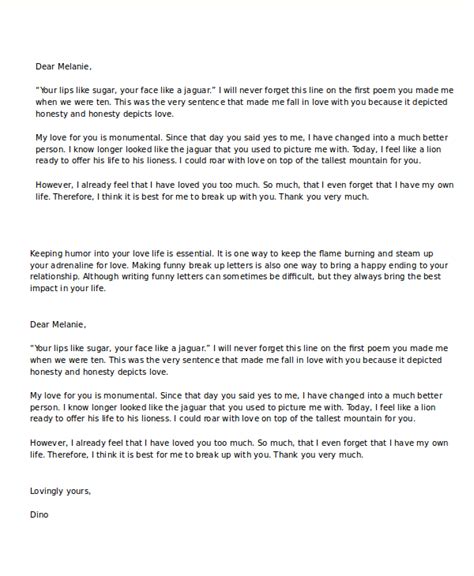 Funny Break Up Letters – Telegraph