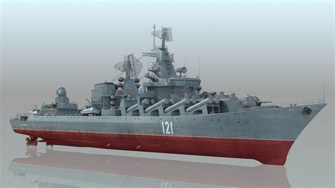 Cruiser Slava Class Moscow 3D Model - TurboSquid 1886164