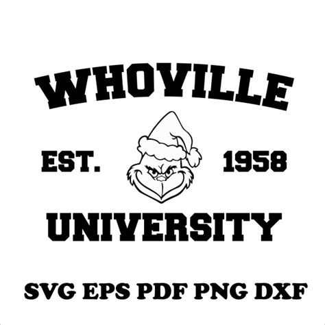 WHOVILLE University Grinch Hand SVG, Whoville University SVG PNG DXF EPS Cut Files For Cricut ...