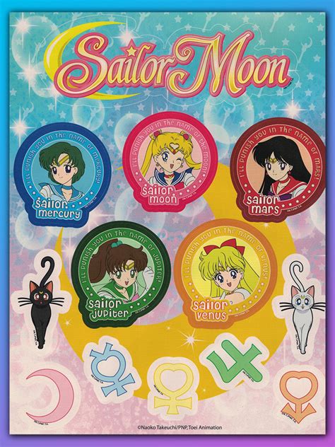 Sailor Moon Characters and Symbols Large Sticker Set – Shadow Anime