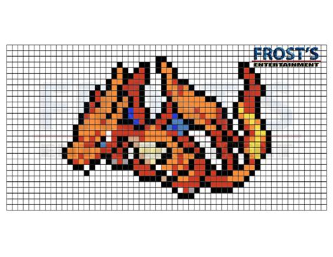 Pokémon: Perler Bead Mega Charizard Y Pattern | Pyssla pokemon, Adornos manuales, Plantillas ...